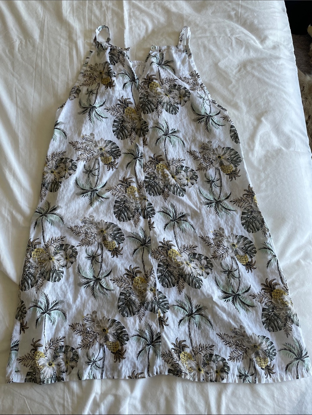 Lingo L’arno Women’s White Tropical Print Sundress Large